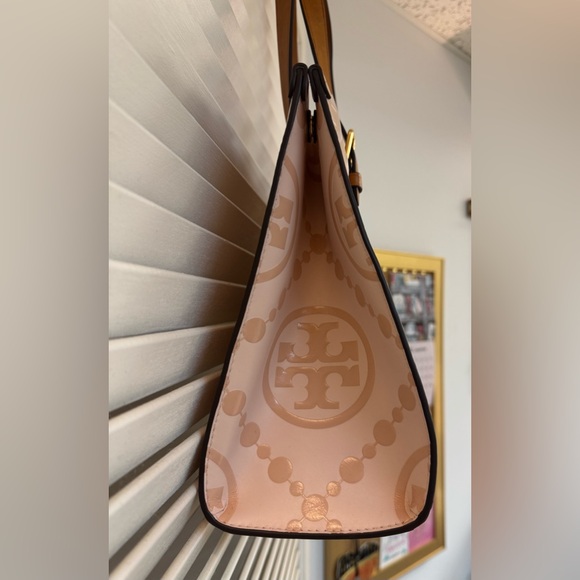 EUC Tory Burch Small T Monogram Contrast Embossed Tote - Picture 4 of 8